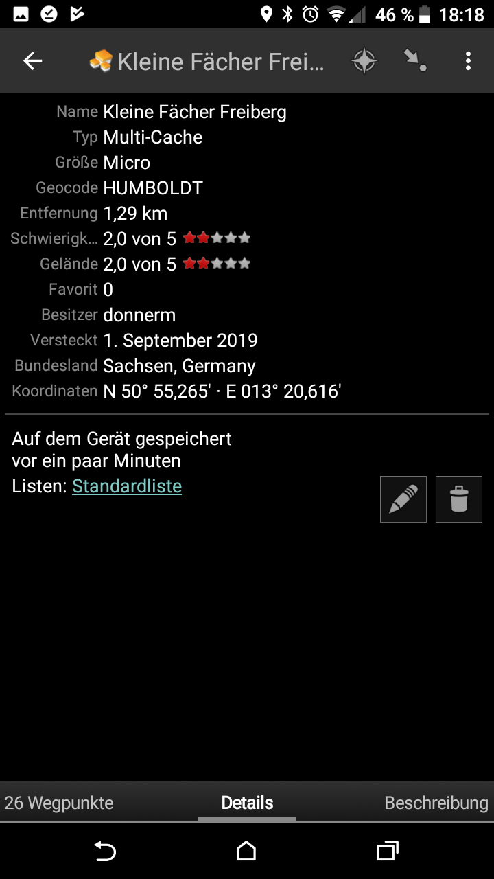 Allgemeine Cacheinformationen