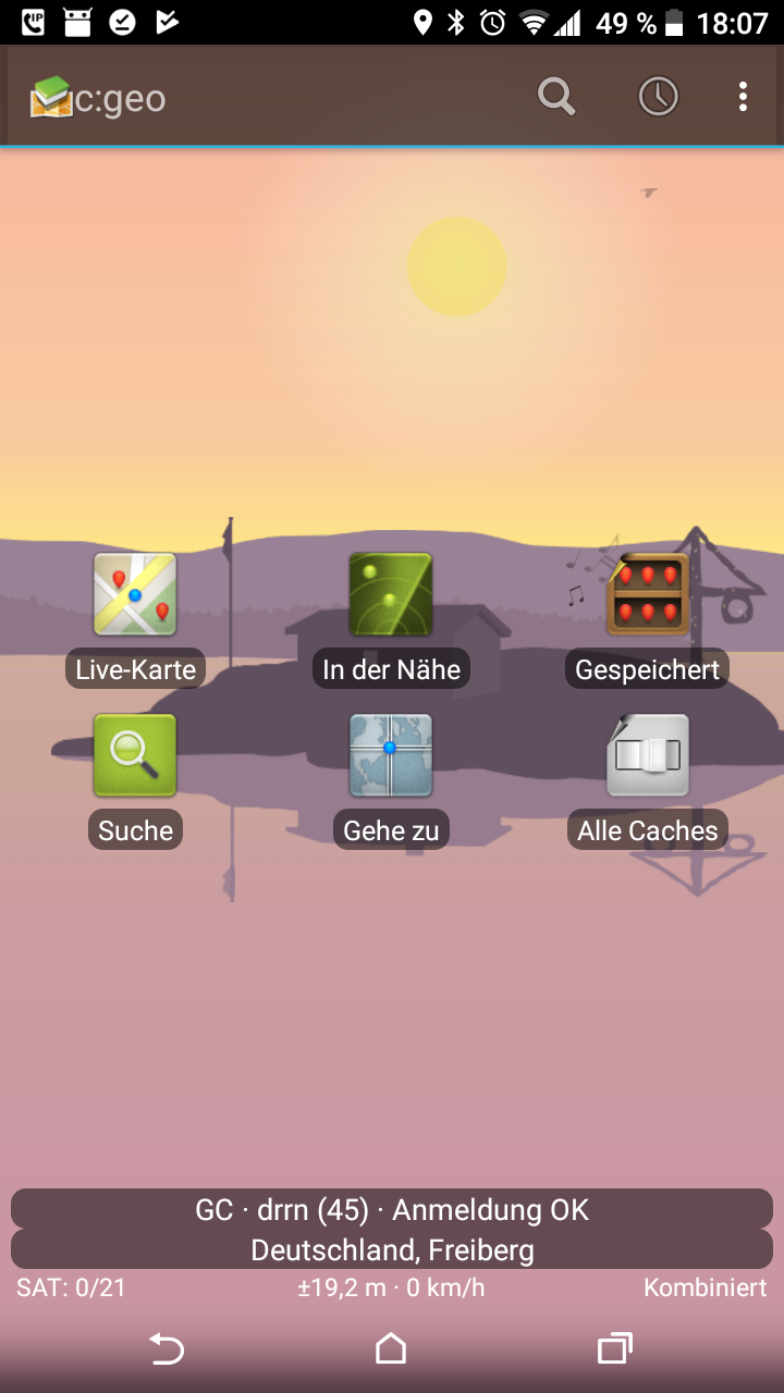 Ansicht c:geo Startseite
